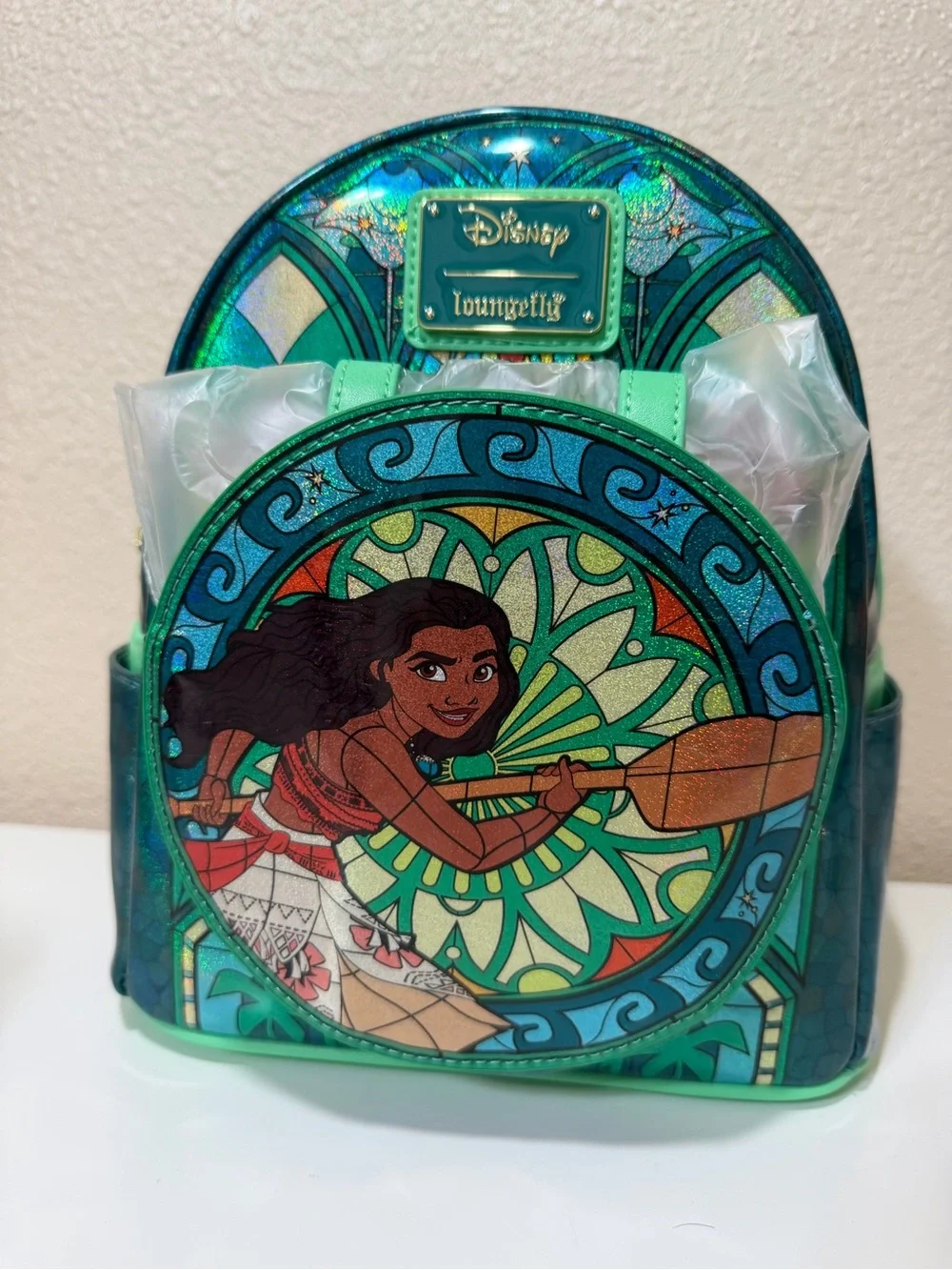 Loungefly Moana Holographic Teal Green Mini Backpack